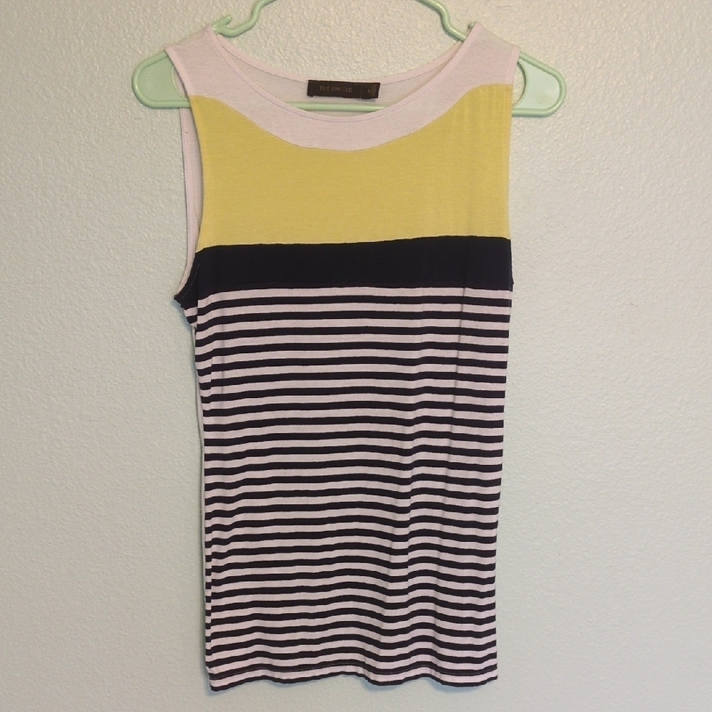 buy1 Get1 Free Tops! Banana Republic Pink and Yellow Fitted Tank Top